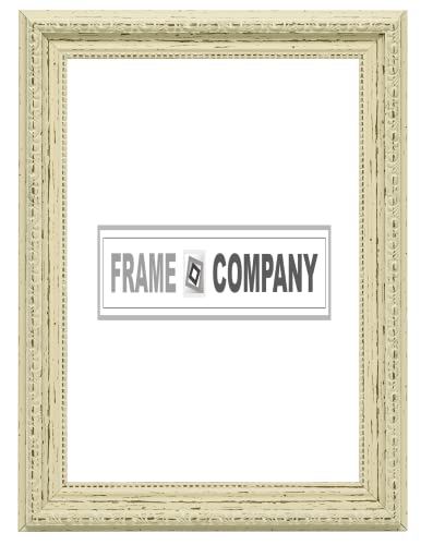 Frame Company Hang Or Stand Ornate Shabby Chic Picture/Photo/Poster Frame with MDF Backing Board & High Clarity Styrene Shatterproof Perspex Sheet Oscp-2-Dwht-A4 A4 Distressed White
