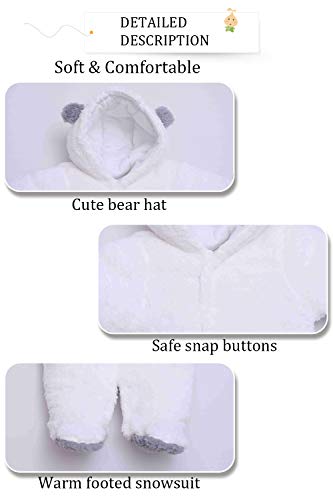 Image of XMWEALTHY Unisex Baby Clothes Winter Coats Cute Newborn Infant Jumpsuit Snowsuit Bodysuits Registry for Baby Essentials Stuff