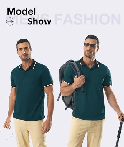 ZITY 6 Pack Men Polo Shirts Short Sleeve with Pocket Wicking Shirts for Men Casual Collared T-Shirts 8.3 Per Piece2