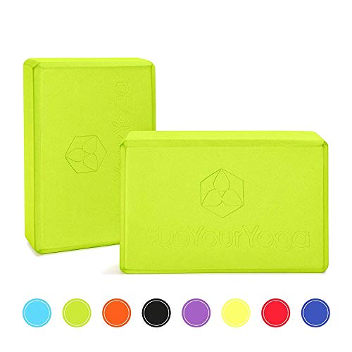 #DoYourYoga Bloque de Yoga »Aruna« / Bloque de Yoga de Espuma Dura Muy Ligero, para ejercer como Apoyo en determinados Ejercicios de Yoga/Verde