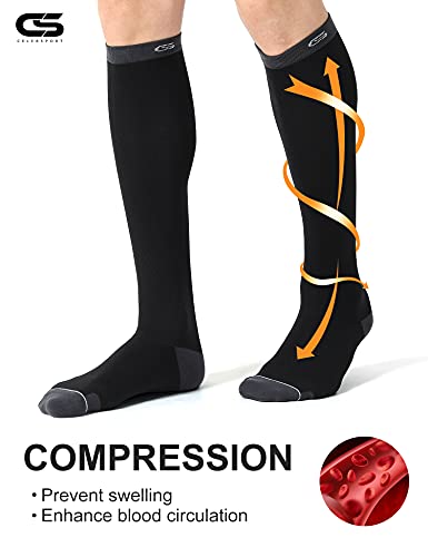 CS CELERSPORT 3 Pairs Compression Socks for Men and Women 20-30mmHg Running Athletic Support Socks3