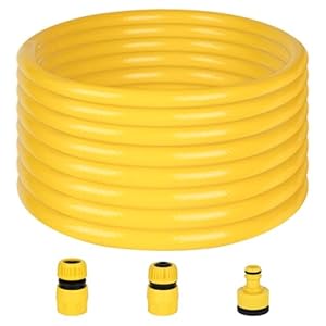 Rzspher 10 M Gartenschlauch Ø25mm, UV-beständig, druckfest, knickstabil, Enthält 3 Zubehörteile Gelb