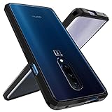 OnePlus 7 Pro Case, OUBA [Shock Absorbing] Air Hybrid Slim Thin Shockproof Armor Anti-Drop Crystal [Clear] Back + TPU Bumper Protective Case Cover Compatible for OnePlus 7 Pro - Black