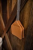 Hope Woodworking Skórzany zestaw łapek na muchy (3-pak) – 43 cm, wykonany przez Amiszów Fly Swat z wiosłem z prawdziwej skóry, wielopak łapek na muchy z metalowym uchwytem, łapka na owady, łapka na