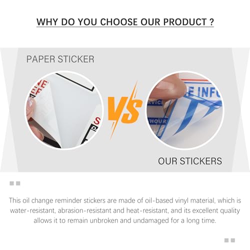 Image of 300PCS Car Oil Change Stickers for Windshield,Next Service Due Sticker,2 inchx2 inch Removable Vinyl Stickers for Most Cars Trucks SUVs (Blue Red 1)