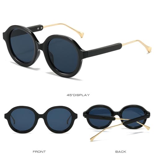 Lunettes de soleil rondes punk léopard dotées de verres dégradés - 3