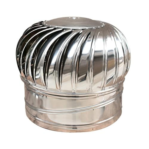 Cubierta giratoria de ventilación de acero inoxidable para macetas estándar (400 mm), mejora la corriente de aire y reduce las corrientes descendentes, duradera y resistente a la intemperie