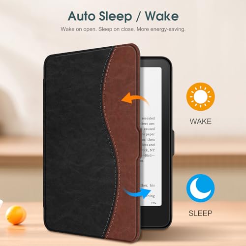 Image of Fintie Case for 7 inch All-New Kindle Paperwhite (12th Generation, 2024) and Kindle Colorsoft Signature Edition - Slim Lightweight Shell PU Leather Protective Cover with Auto Sleep /Wake, Dual Color