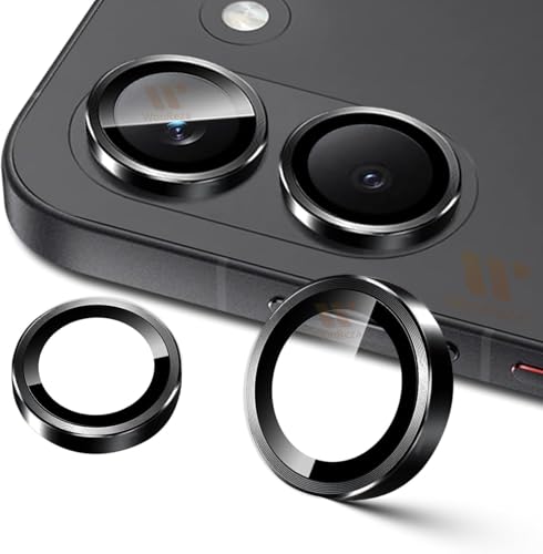 Image of Pack 2 - Camera lens Protector Ring for Redmi Turbo 5 5G Camera Tempered Glass Aluminum Alloy Rings, Ultra-HD Metal Frame- Black