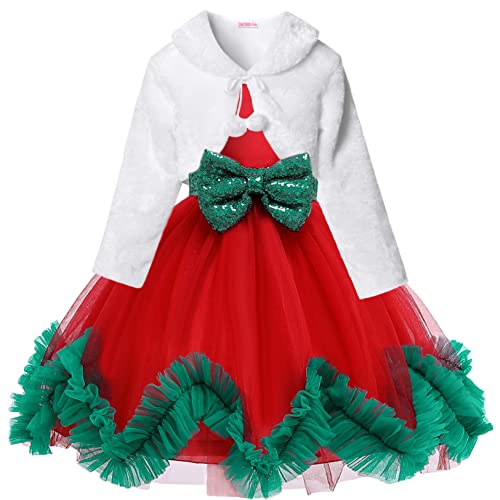 CHILDRENSTAR Girls Faux Fur Cardigan Shrugs Sweater White Bolero Winter Shawl Wrap2