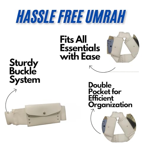 Generic Belt of Hajj/Umrah ihram for Men-Unstiched And Free Size Adjustable Belt,White- with Tasbeeh-Perfect for Hajj and Umrah2