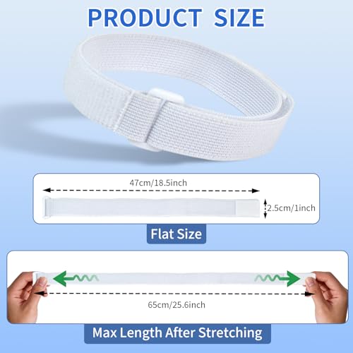 Image of 4 Packs Leg Bag Straps(White), Buckle-Type Hook and Loop Strap,Urine Drainage Bag Strap Catheter Leg Bag Straps with Soft Elastic Fabric Comfortable Silicone Grips for Men Women