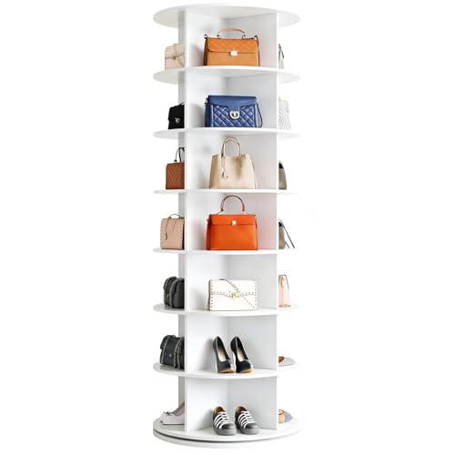 Rotating Shoe Rack Tower 7-Tier 360 Spinning Organiser for 28 Pairs