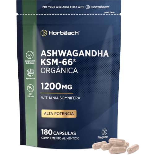 Ashwagandha KSM-66 Cápsulas 1200mg - Extracto 10:1 KSM-66