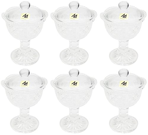 Aderia F-70198 vaso con soporte, cristal, set de 6