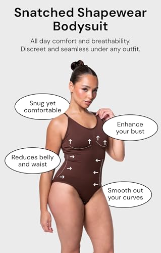Snatched Women's Shapewear Bodysuit Tummy Control Body Shaper - Seamless Sculpting Waist Body Suit3