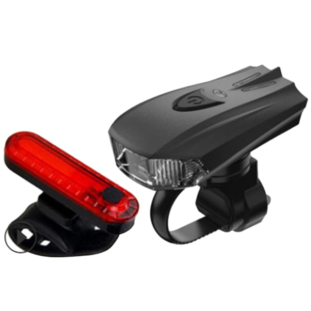 BESPORTBLE 1set Bike Light USB Rechargeable Cycling Safety Lamp Kit Front and Rear Lights Design for Night Riding Easy Installation Strong Lighting Mode for Enhanced Visibility