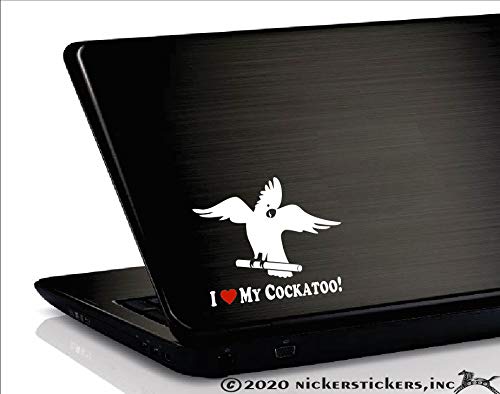 I Love My Cockatoo! - Cockatoo Bird Vinyl Window Decal #TOP2