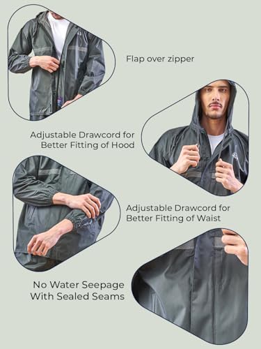 Image of LUX VENUS Reflecting Design Tapping Rain Suit for Men