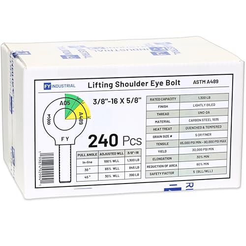 Image of Carton of 240 Pcs Lifting Shoulder Eye Bolts 3 /8 inch-16 X 5 /8 inch