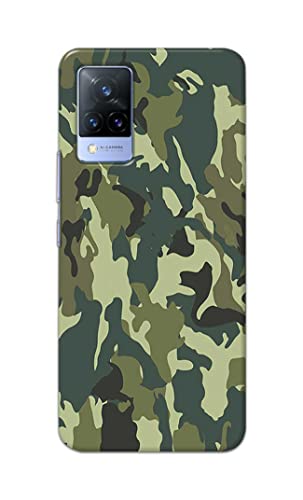 Image of Printed Hard Back Cover Case for Vivo V21 5G Back Cover (Green Army Camouflage) -1803