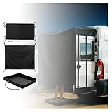 FJxiaoqany Truck Camping Accessories Three-Piece Set, Includes Shower Awning, Camping Shower Curtain, Rv Shower Pan, Easy Setup Changing Car Truck Travelling