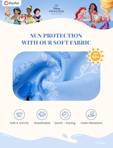 Image of Disney Frozen Elsa Stitch Marvel Toddler Girl Two Piece Long Sleeve UPF50+ Swimsuit Rashguard Sets Bathing Suit