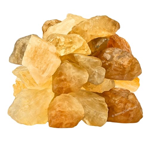 Image of Amazing Gemstone Citrine Raw Crystals and Healing Stones, Natural Rocks for Tumbling - DIY Raw Stones and Crystals, 2 Pieces