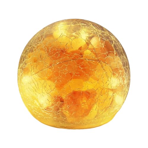 IWOWHERO Artistic Night Lamp Himalayan Crystal Battery Operated Small Round for Dorm and Personal Space