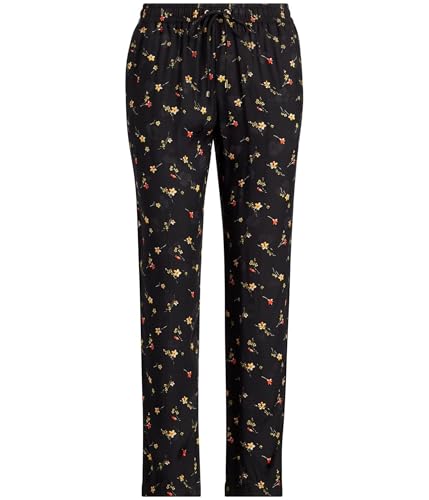 Ralph Lauren Womens Floral Skinny Casual Trouser Pants, Black, 6
