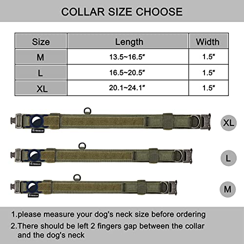 Tactical Dog Collar Adjustable Military Collar: - Nylon K9 Collars With Control Handle And Heavy Duty Metal Buckle For Medium And Large Dogs With 3 Patches And Airtag Case Holder (Xl, Militarygreen) #TOP5