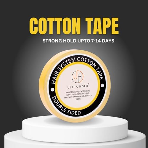 Image of Double-Sided Cotton Hair Patch Tape (1 inchx36 Yards /33 Meters)|Waterproof Wig Adhesive for Men & Women|Invisible Finish & Strong Hold Up to 4 Weeks |Easy to Apply & Clean| Weatherproof Hair Patch Support