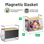 Magnetic Shelf for Fridge, Wood-Top Storage Basket, Kitchen - Image 2