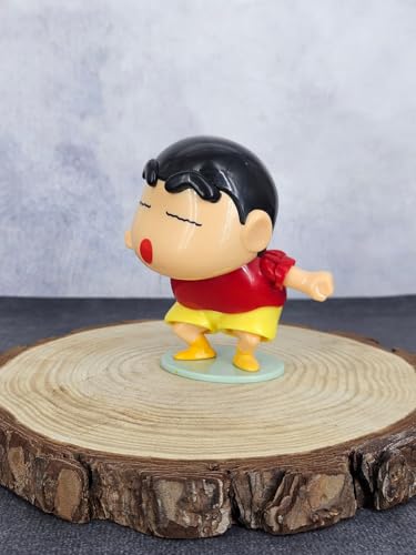 Image of Shinchan Anime, Action Figure Anime Sleeping Poseable Doll - Car Dashboard & Desk Decoration, Funny Collectible Toy for Fans and Adults (Safe for Ages 6+) (Shinchan Dancing)