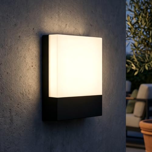 Image of CECOMBINE LED Outdoor Wall Lights, Waterproof IP65 Garden Wall Lights, Wall Lamp Outdoor/Indoor, Warm White, 4000K External, Black Die Cast Aluminum for Garden Patio Balcony Courtyard Gate
