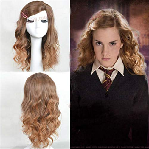 Tan Brownness Harry Porter Hermione Curly Synthetic Lace Front Wig