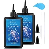 RENAGE レジン液 UV LED 大容量 250g 透明 ハードタイプ 中粘度 クラゲが見た夢 クリア オープナー付き ノズルキャップ付き フルカラー取扱説明書