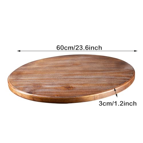 BOKKOLIK Round Wooden Table Top 23.6inch DIY for Coffee Table Dinner Table Pub Table Coffee Table Durable Solid Pine Wood (Pine Wood, 60cm) - Thumbnail 2