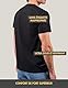 Basic Treasure 4-Pack T-Shirt Herren Schwarz 100% Baumwolle, Schwarze Tshirt Herren, T-Shirt Männer, Tshirt Herren Schwarz - XXL