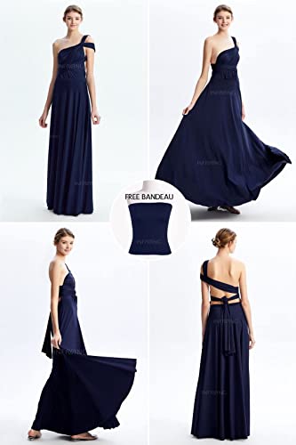 Image of Multi-Way Wrap Infinity Maxi Dress for Bridesmaids & Wedding Guest | 31 Colors for All Wedding Themes, One Size & Plus, 1 Dress for Any Events, Evening, Prom, Gala, Non-See-Through, Wrinkle-Free