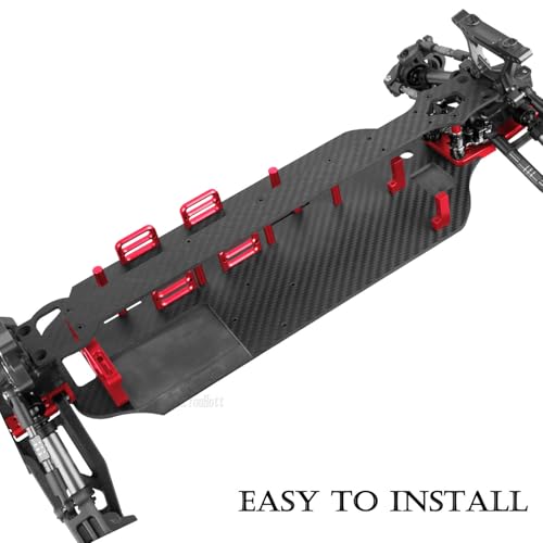 Image of RC Upgrades Part Chassis Protect Armor Skid Plate Guard for 1 /10 F0rd F15O Rapt0r R(101076-4),Carbon Fibre hassis Protect Armor Hops Up,Red