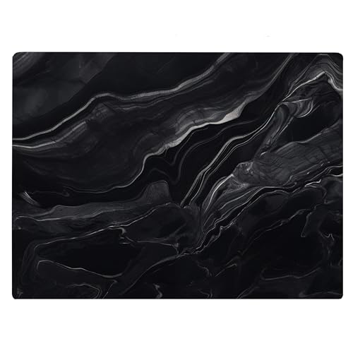 Tabla de cortar de vidrio templado con diseño mármol negro miniatura 1