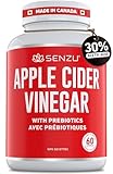 Max Strength Apple Cider Vinegar Capsules with Prebiotics (30% Acetic Acid) & Cayenne Pepper - Antioxidant, Digestion, Fiber Supplement | Made in Canada
