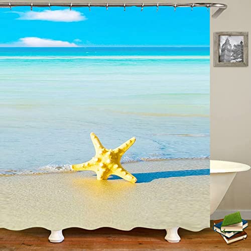 Rideau de douche KnSam polyester imperméable thème plage 165x200cm - 2