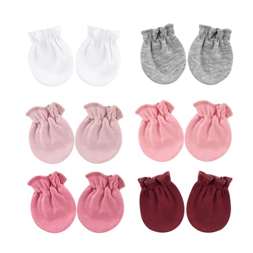 Image of BQUBO Baby Mittens No Scratch Cotton Newborn Infant Glove Soft Skin-friendly Gloves Mittens for 0-6 Months Baby Girl Boy