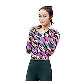 Specific Heart Women’s Stretchy Workout Lightweight, Full Zip Running Track Jacket (Medium, Geometric pattern)