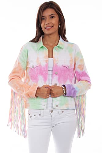 Scully Women's Tie-Dye Cotton Coat, XS, V-Neck, 3/4 Sleeves