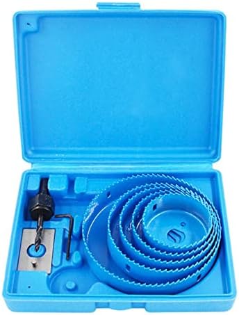 DIY Hole Saw Bit Cutting Set Kit -Core Drill Bit Set 19-127mm Hole Cutter Set for Plasterboard Ceiling Woodworking Hole Saw Kit Drill Bits Thin (Color : Blue 8PCS)