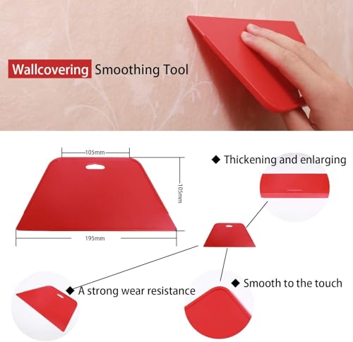 Tapezierwerkzeug,11 Stück Tapetenkleister Set, Mit Rakelglätter, Nahtroller, Tapetenbürste Für Klebekontakt,Fensterfolie, Anwendungs-Set