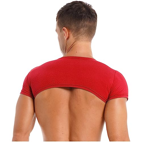 YiZYiF Mens Workout Cropped Tank Top Vest Lightweight Basic Short Sleeves Crop Tops Muscle Tops4